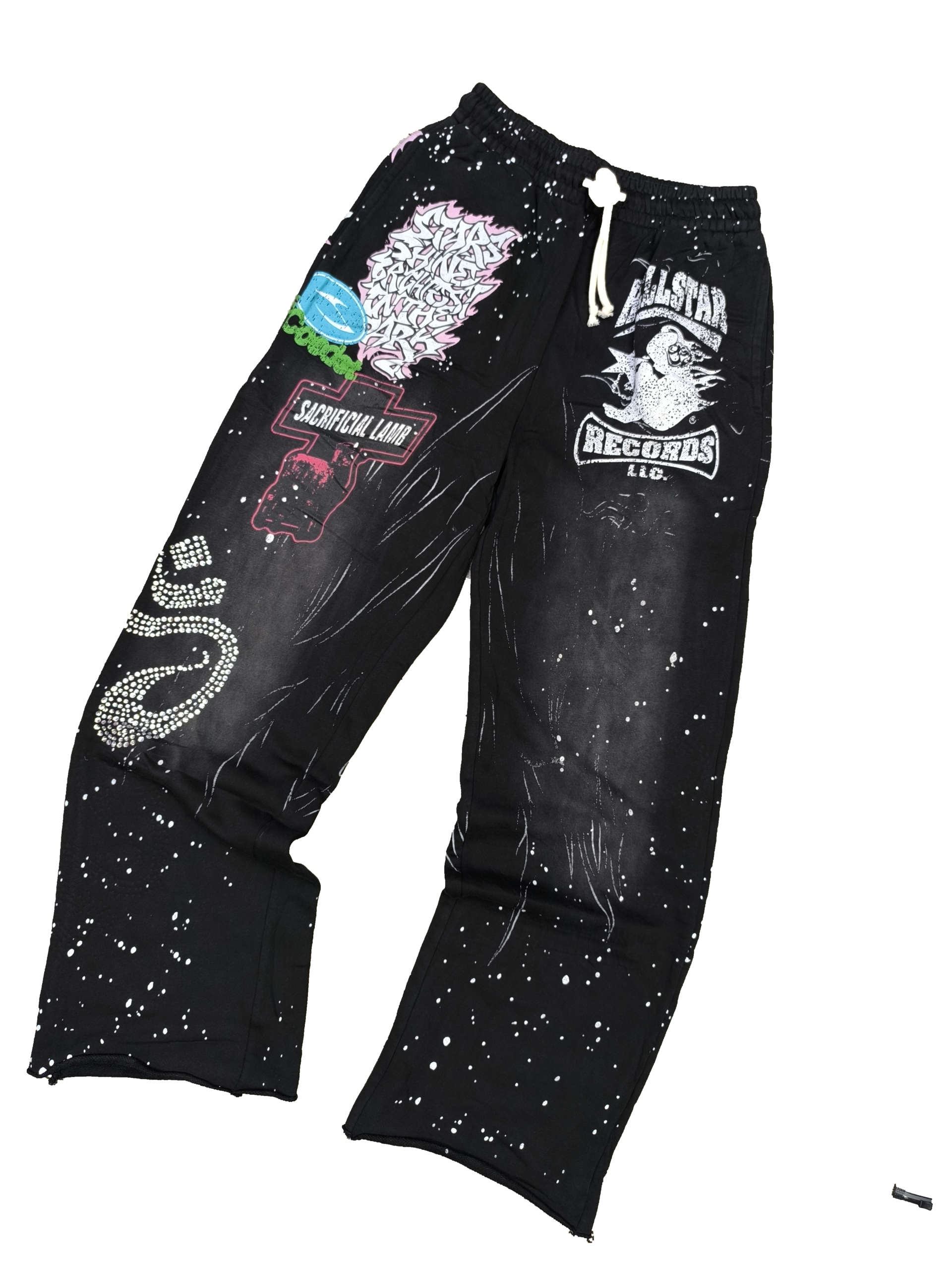 Hellstar Records Splatter – Sudadera Multi-Parche Estilo Grunge
